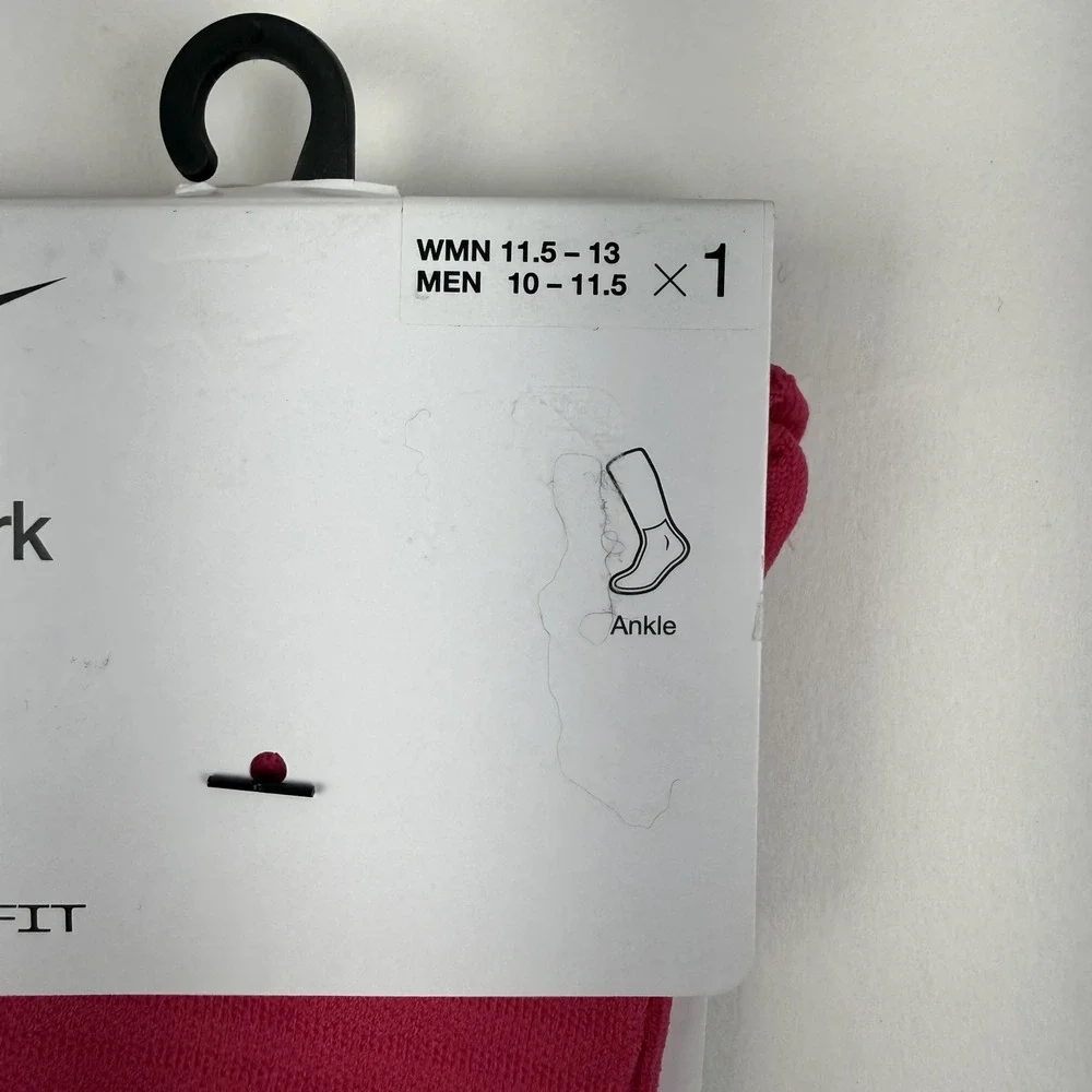 New Womens Nike Spark Lightweight Pink Running Ankle Socks Size 11.5-13